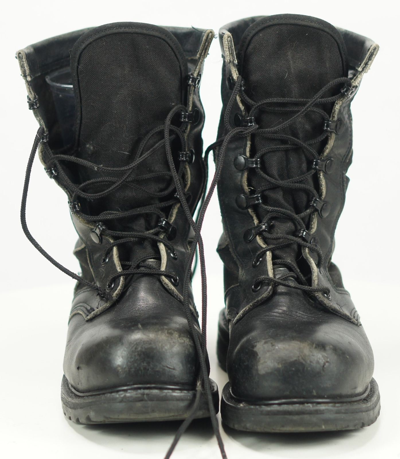 Women's Steel Toe Black Military Combat Boots 7 Hole Lace Up Vintage US Made 7.5  oldrebelboots