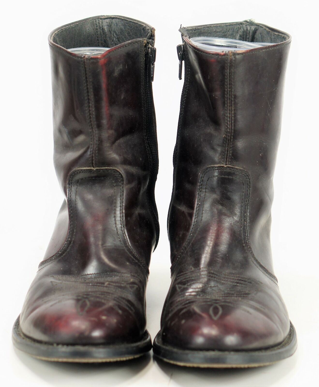 burgundy half boots