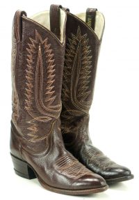 Dan Post Women's Dark Chocolate Brown Leather Western Cowboy Boots Vintage 6.5