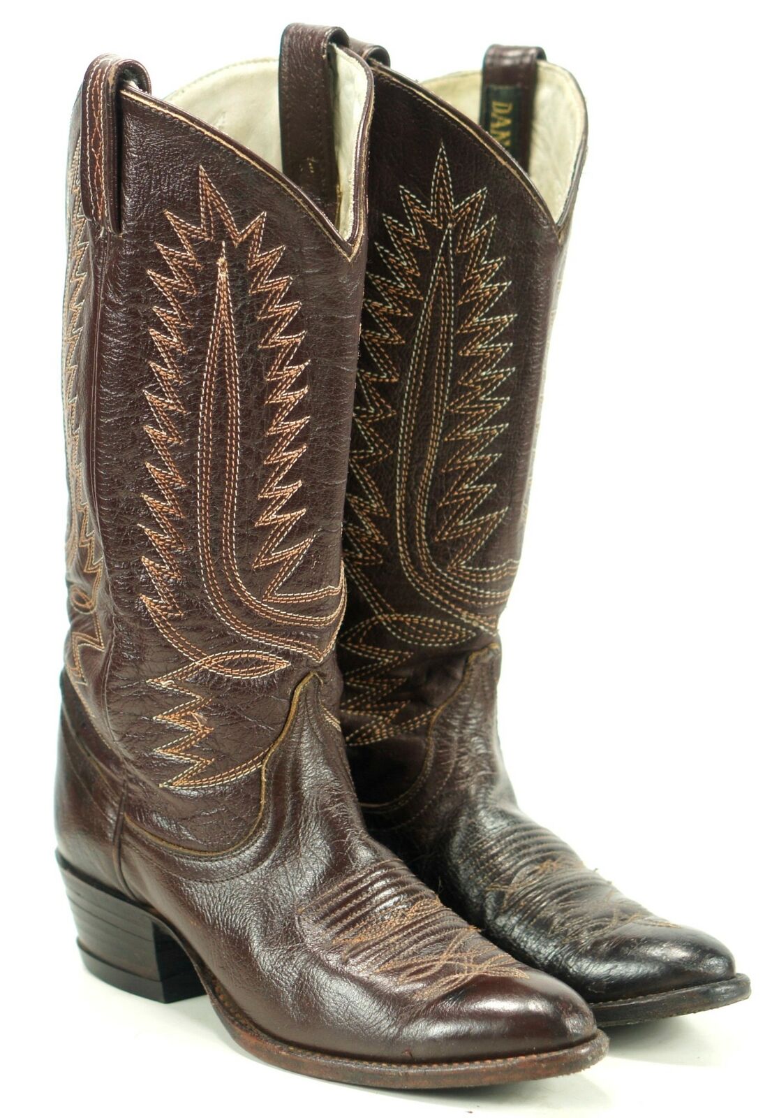 Dan Post Women's Dark Chocolate Brown Leather Vintage Western Cowboy ...