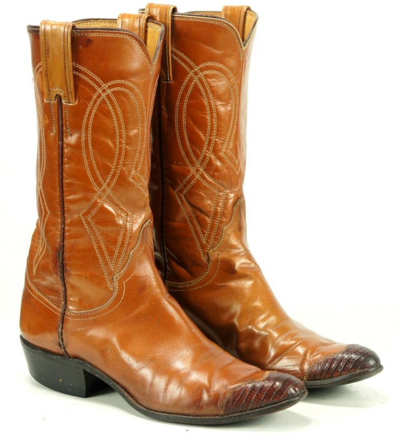 Justin Ft Worth Women's Western Cowboy Boots Exotic Wingtip Boho Festival 6 B