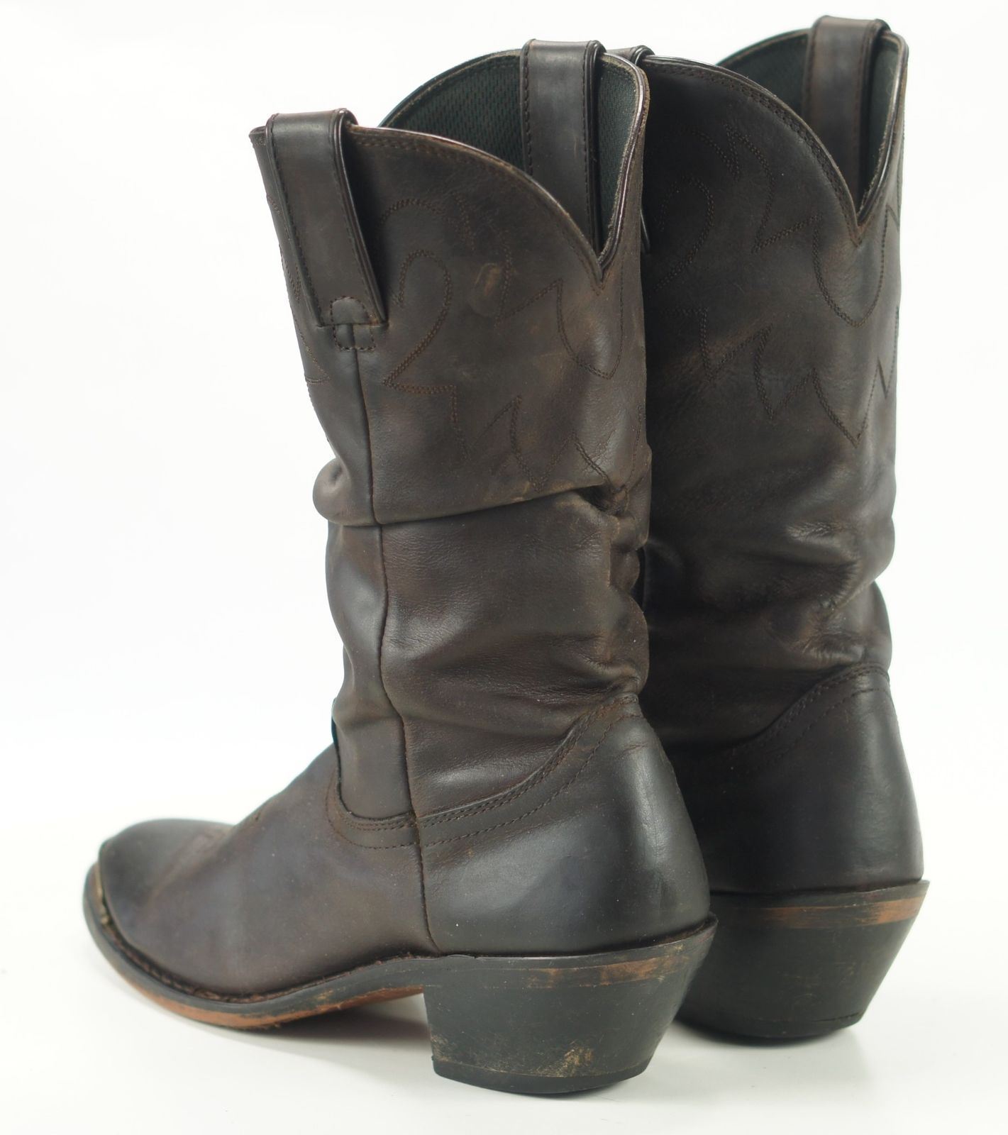 Brown leather slouch boots