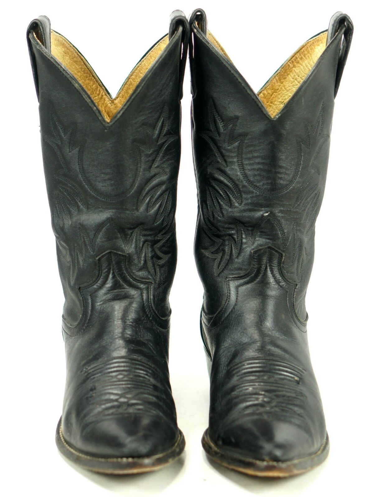 Justin Women's Short Black Leather Western Cowboy Cowgirl Boho Festival ...