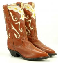 Acme Women's Vintage Western Cowboy Boots Inlay US Made Boho Festival 5.5 6