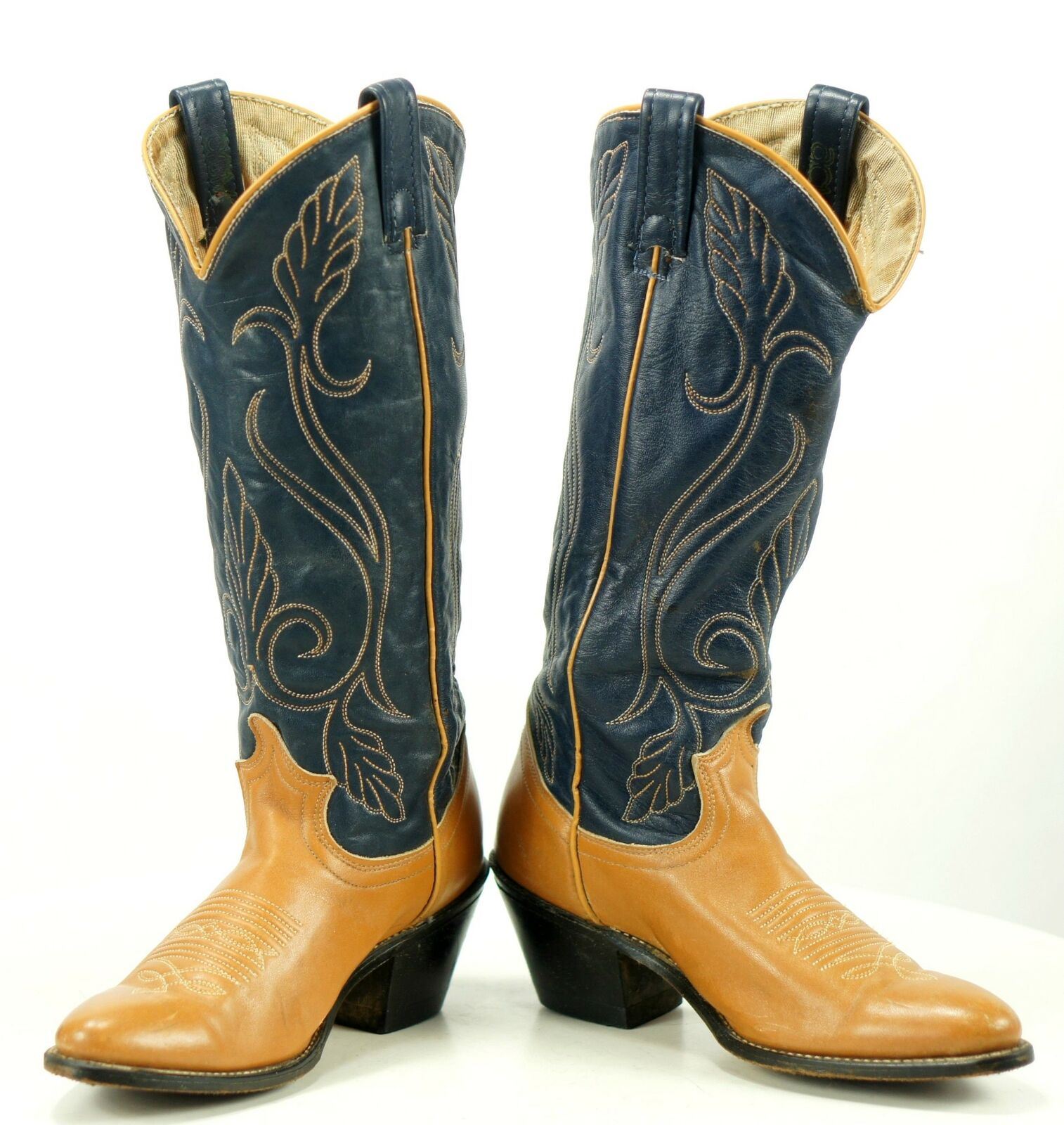 blue metallic cowboy boots
