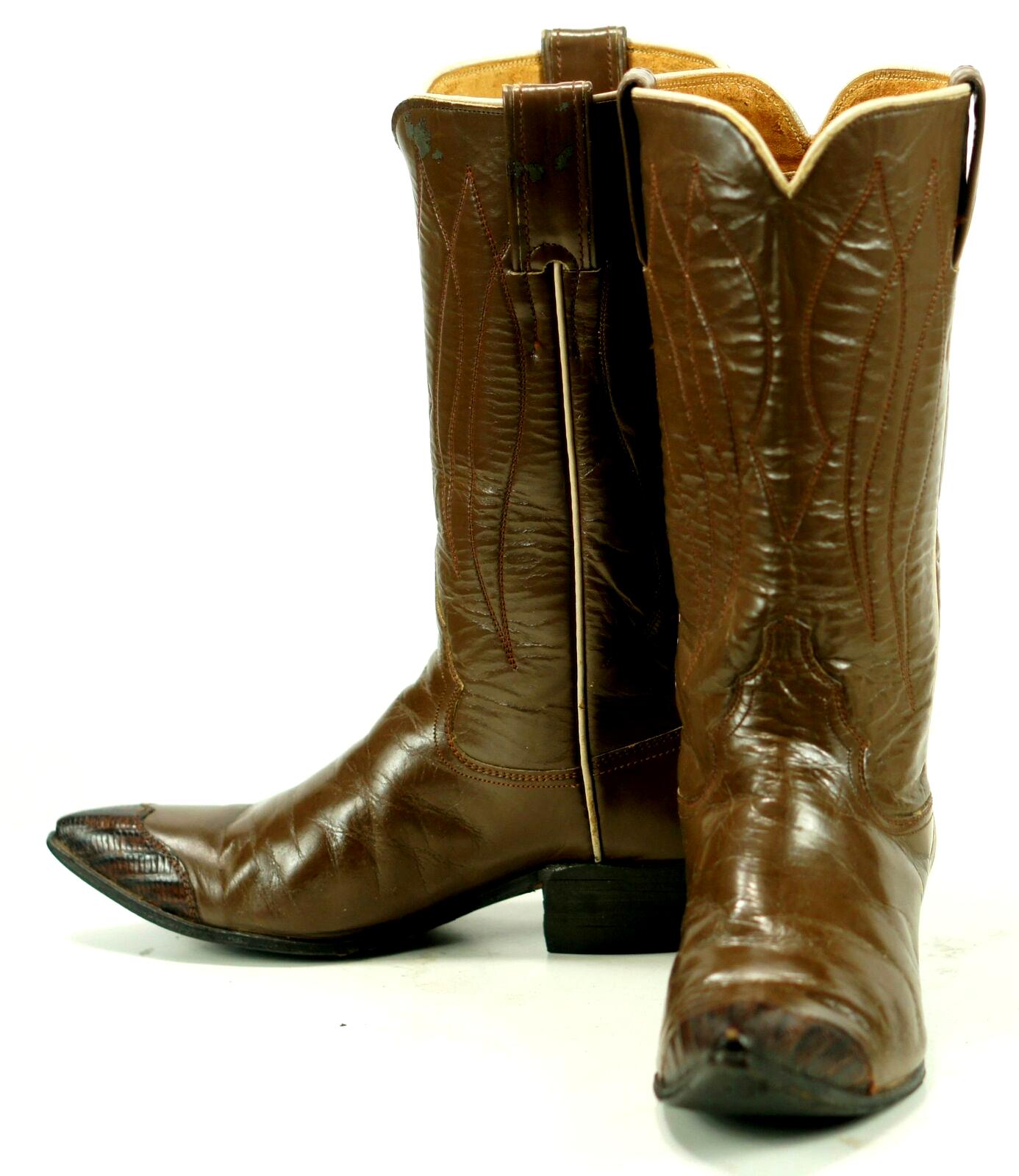 Justin Ft Worth Women's Western Cowboy Boots Exotic Wingtip Vintage ...