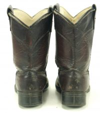 Laredo Toddlers Burgundy Leather Western Cowboy Boots Round Toe US Made Kids (3)
