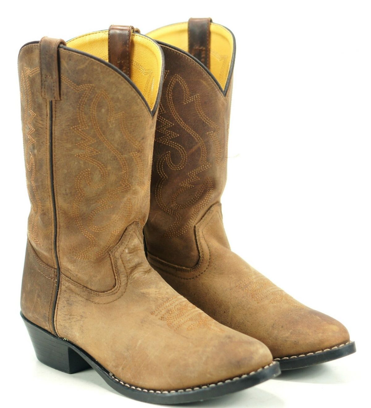 SMOKY MOUNTAIN ROPER KIDS COWBOY BOOTS-BROWN OIL DISTRESSED