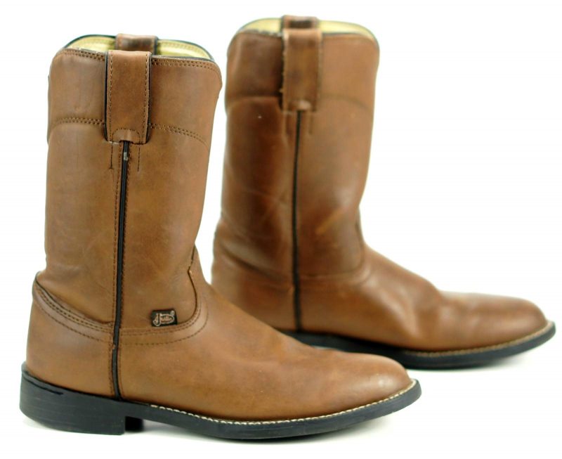 justin basics brown ropers boots women (6)