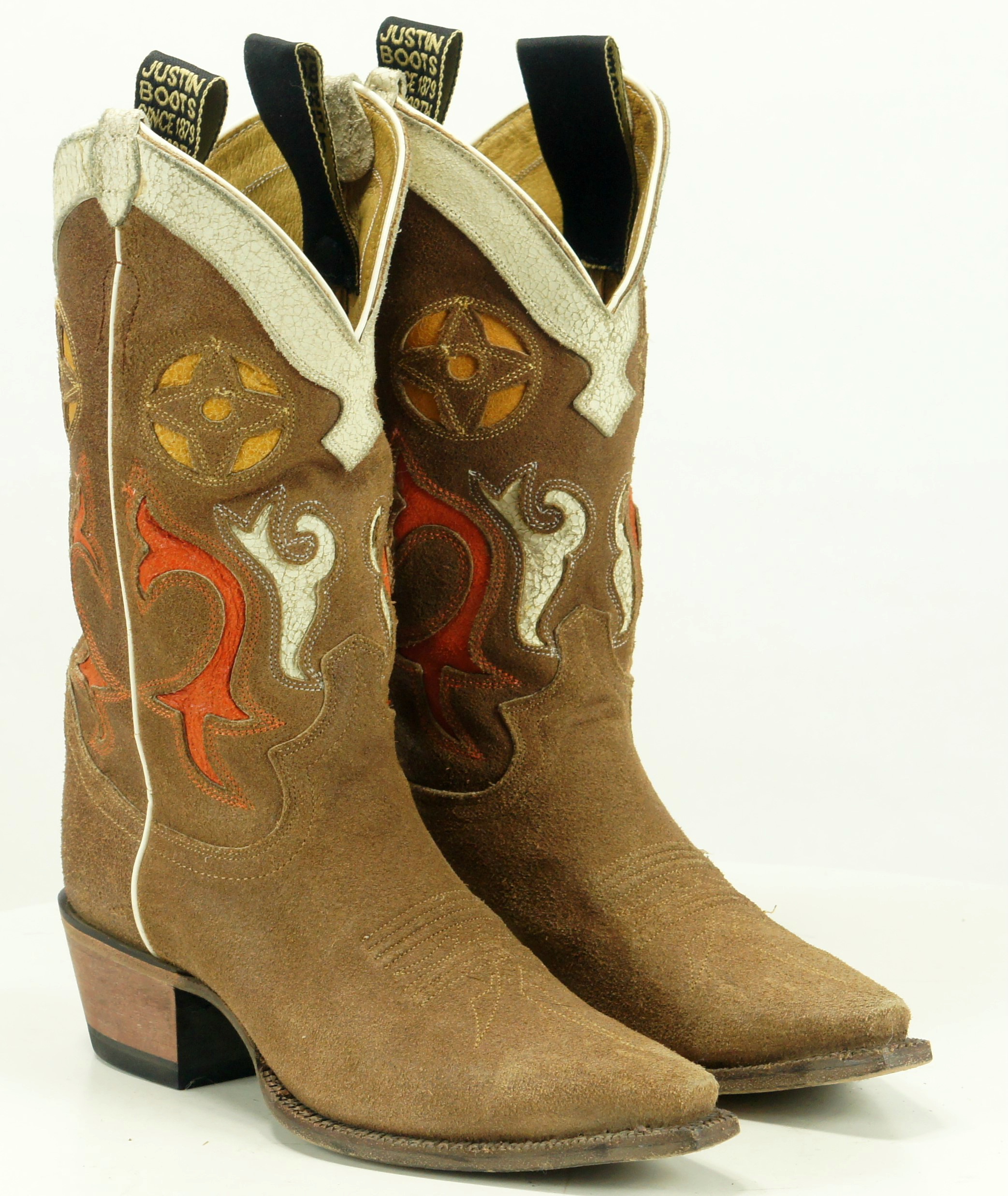 ladies brown suede cowboy boots