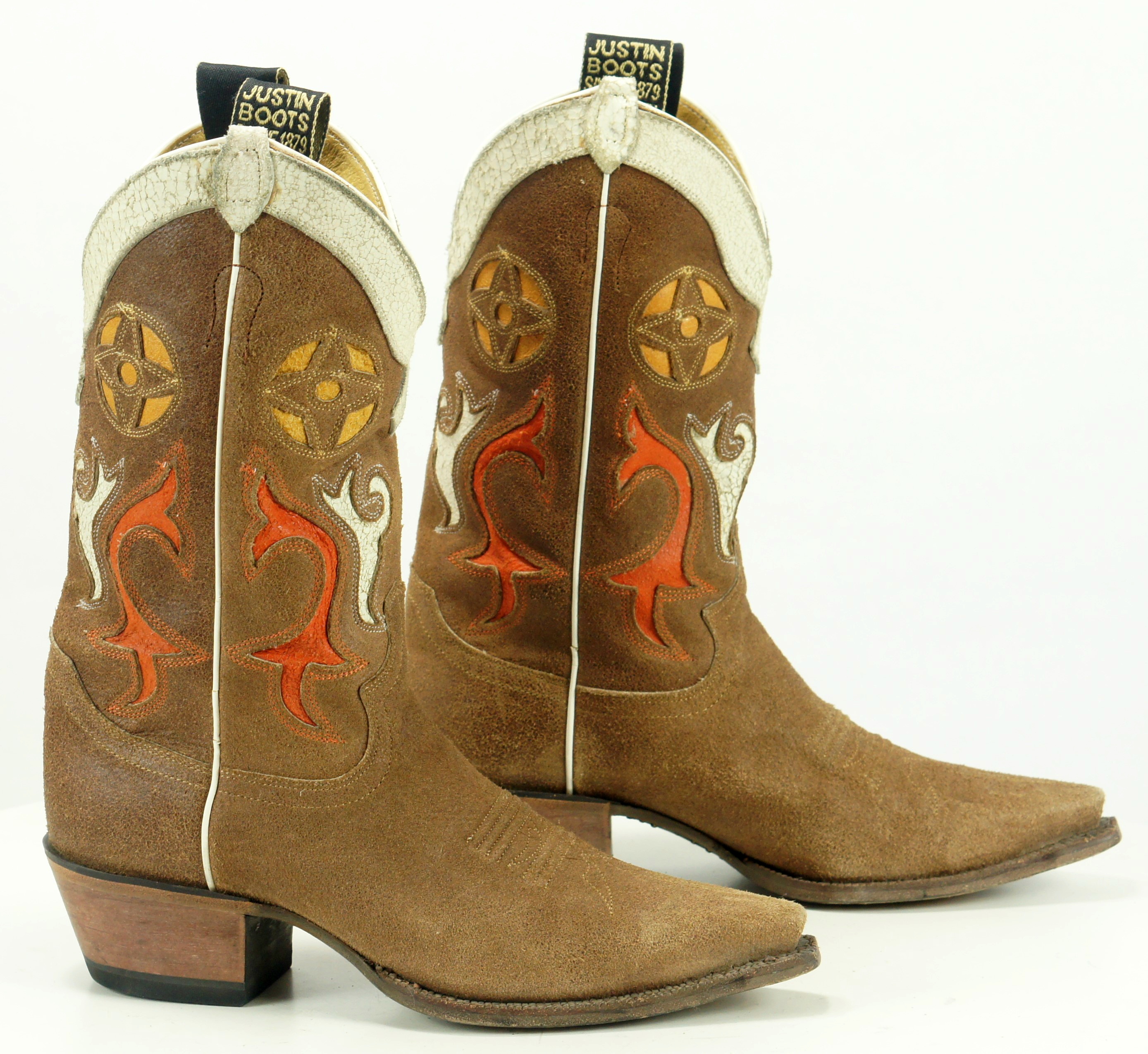 ladies brown suede cowboy boots