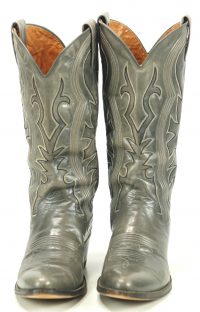 dan post gray leather cowboy western boots vintage spain men