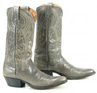 dan post gray leather cowboy western boots vintage spain men