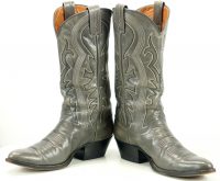 dan post gray leather cowboy western boots vintage spain men