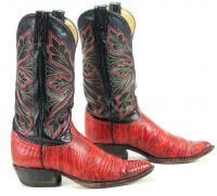 tony lama vintage red lizard cowboy western boots men