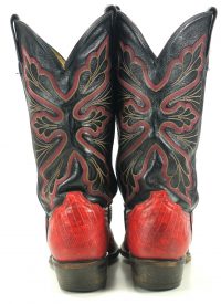 tony lama vintage red lizard cowboy western boots men