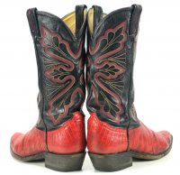 tony lama vintage red lizard cowboy western boots men