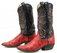 tony lama vintage red lizard cowboy western boots men