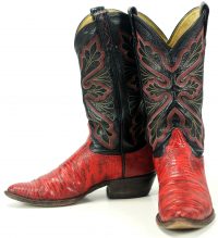 tony lama vintage red lizard cowboy western boots men