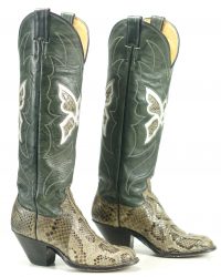 justin womens cowboy western boots knee huigh snakeskin butterflies (2)