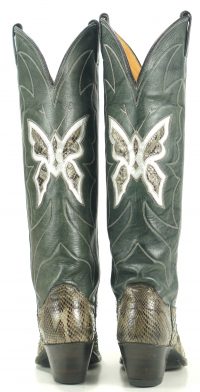 justin womens cowboy western boots knee huigh snakeskin butterflies (3)