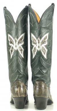 justin womens cowboy western boots knee huigh snakeskin butterflies (3)