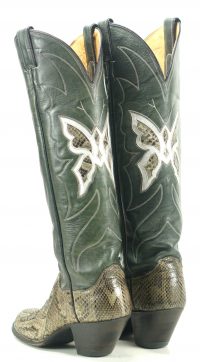 justin womens cowboy western boots knee huigh snakeskin butterflies (4)