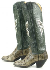 justin womens cowboy western boots knee huigh snakeskin butterflies (5)