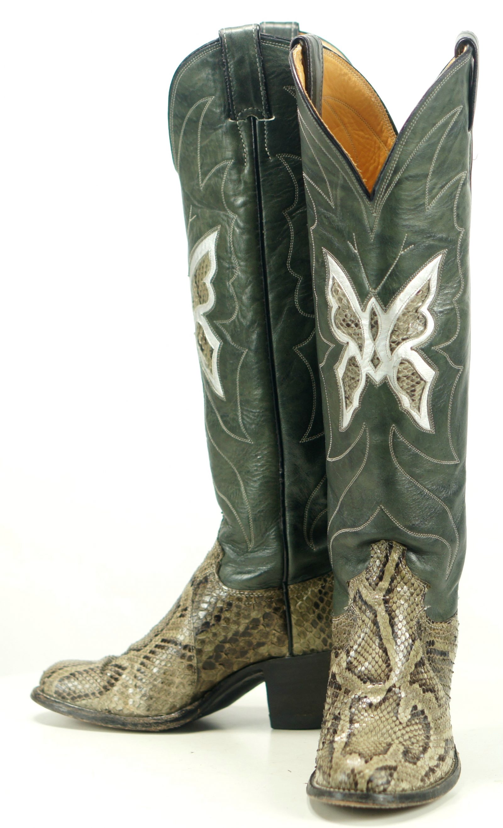 thigh high snakeskin cowboy boots