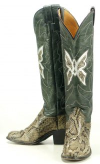 justin womens cowboy western boots knee huigh snakeskin butterflies (6)