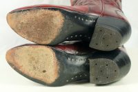 Custom Vintage 70s Burgundy Eelskin Cowboy Western Boho Boots Women