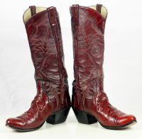 Custom Vintage 70s Burgundy Eelskin Cowboy Western Boho Boots Women