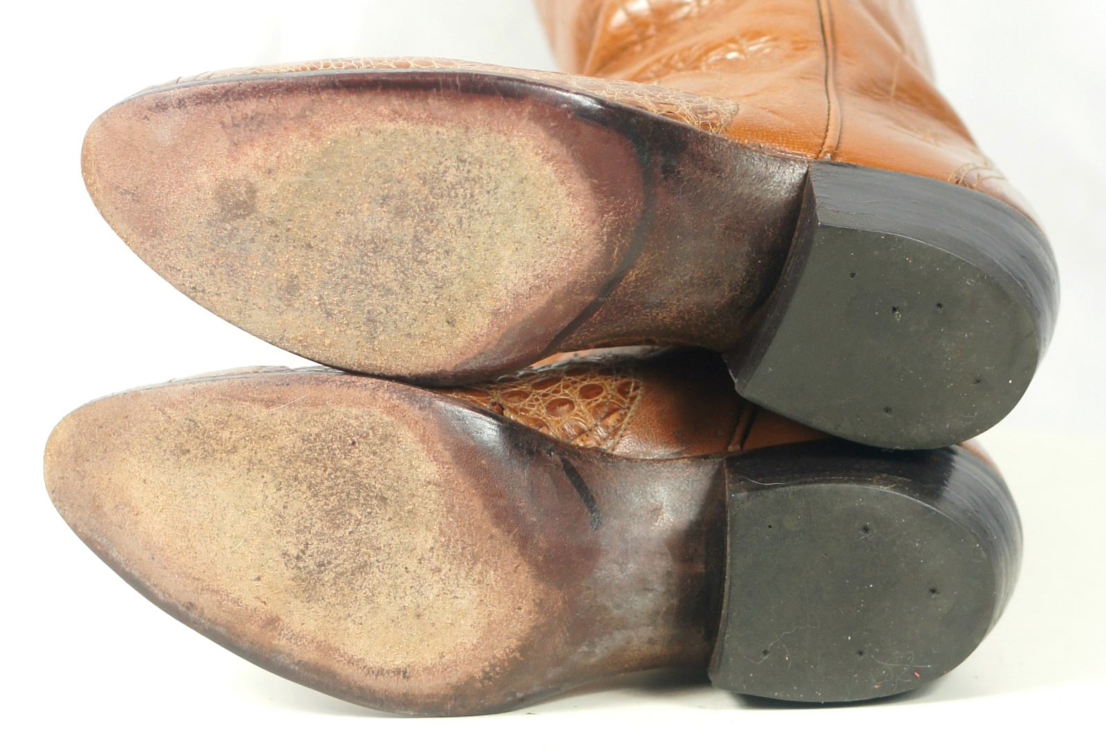 Custom Vintage 70s Caramel Brown Alligator Cowboy Western Boots Women