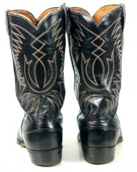 Justin Ft Worth Black Cowboy Boots Pointy Toe Vintage 70s US Made Men