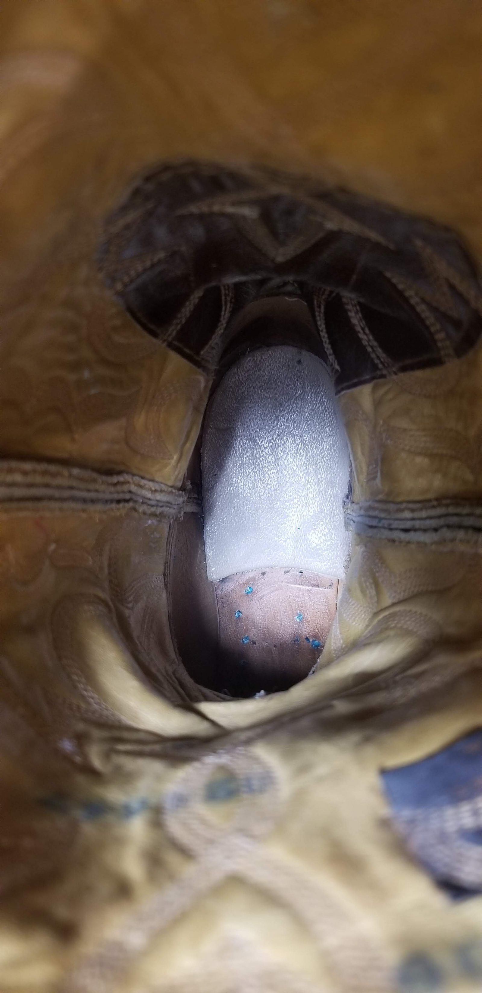 Tony Lama Brown Lizard Cowboy Boots Vintage Black Label US Made Mint Women