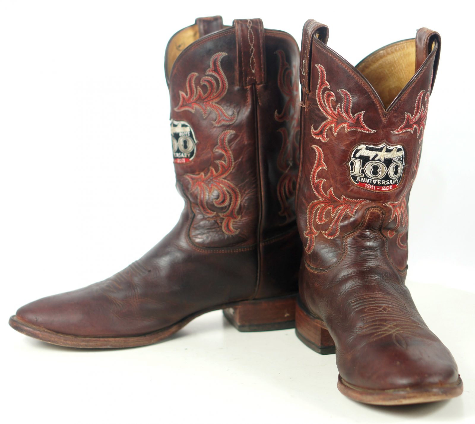 Tony Lama Centennial Anniversary Cowboy Western Boots Brown Leather Men ...