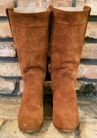jr custom suede cowboy riding boots vintage womens (1)