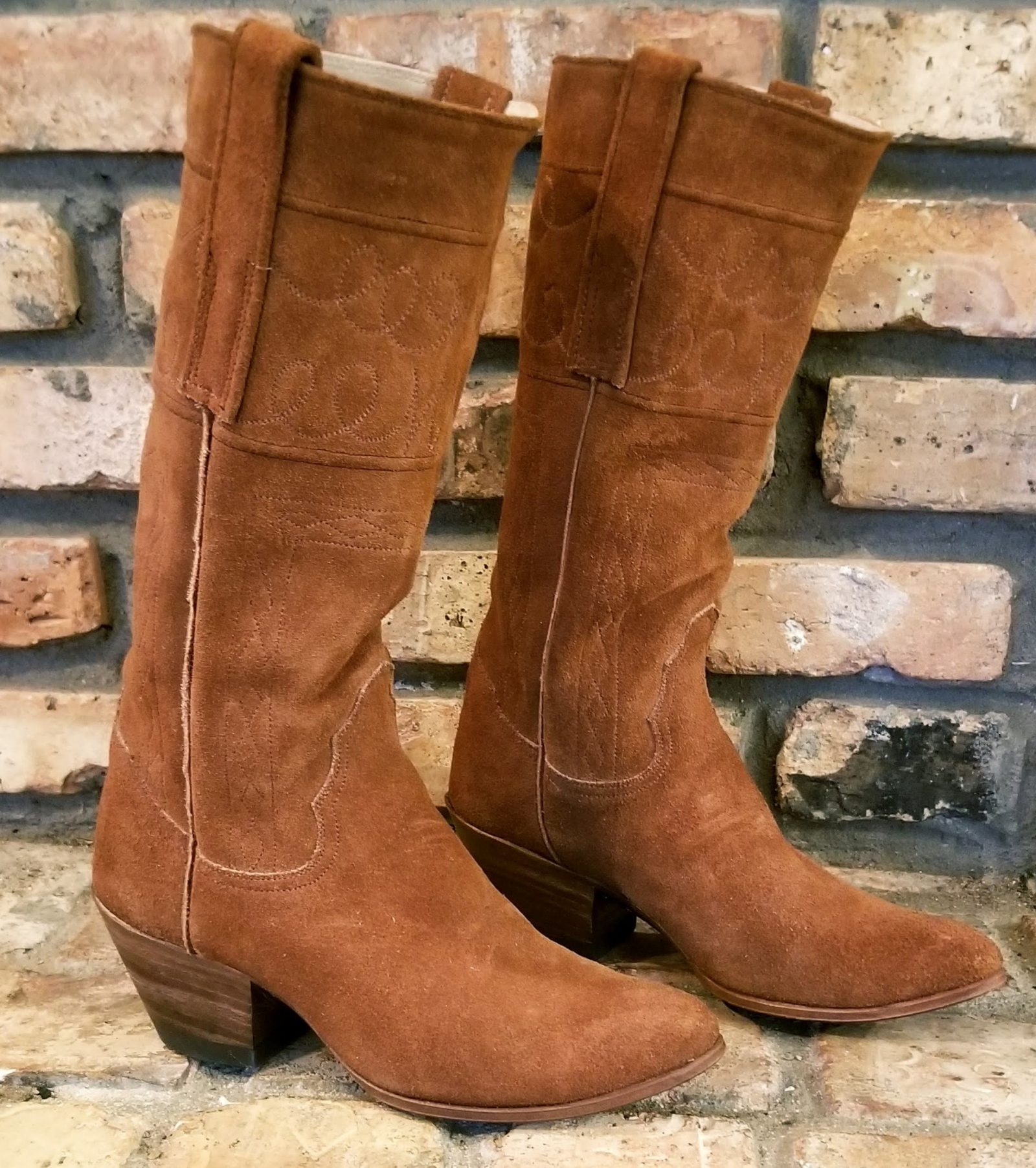 jr custom suede cowboy riding boots vintage womens (2)