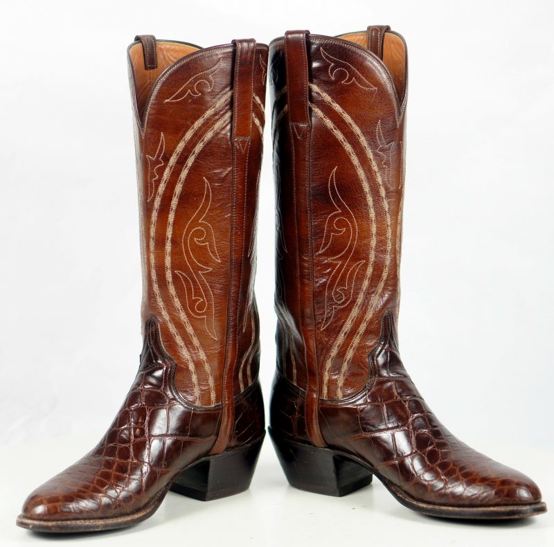 lucchese alligator san antonio vintage cowboy western boots womens (13)