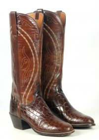 lucchese alligator san antonio vintage cowboy western boots womens (4)