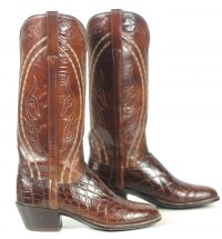 lucchese alligator san antonio vintage cowboy western boots womens (5)
