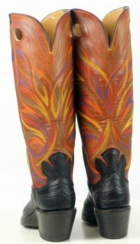 paul bond knee high tall buckaroo cowboy boots womens (9)