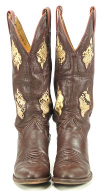 sanders womens vintage cowboy boots inlay snakeskin (5)