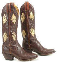 sanders womens vintage cowboy boots inlay snakeskin (7)