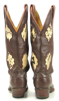 sanders womens vintage cowboy boots inlay snakeskin (8)