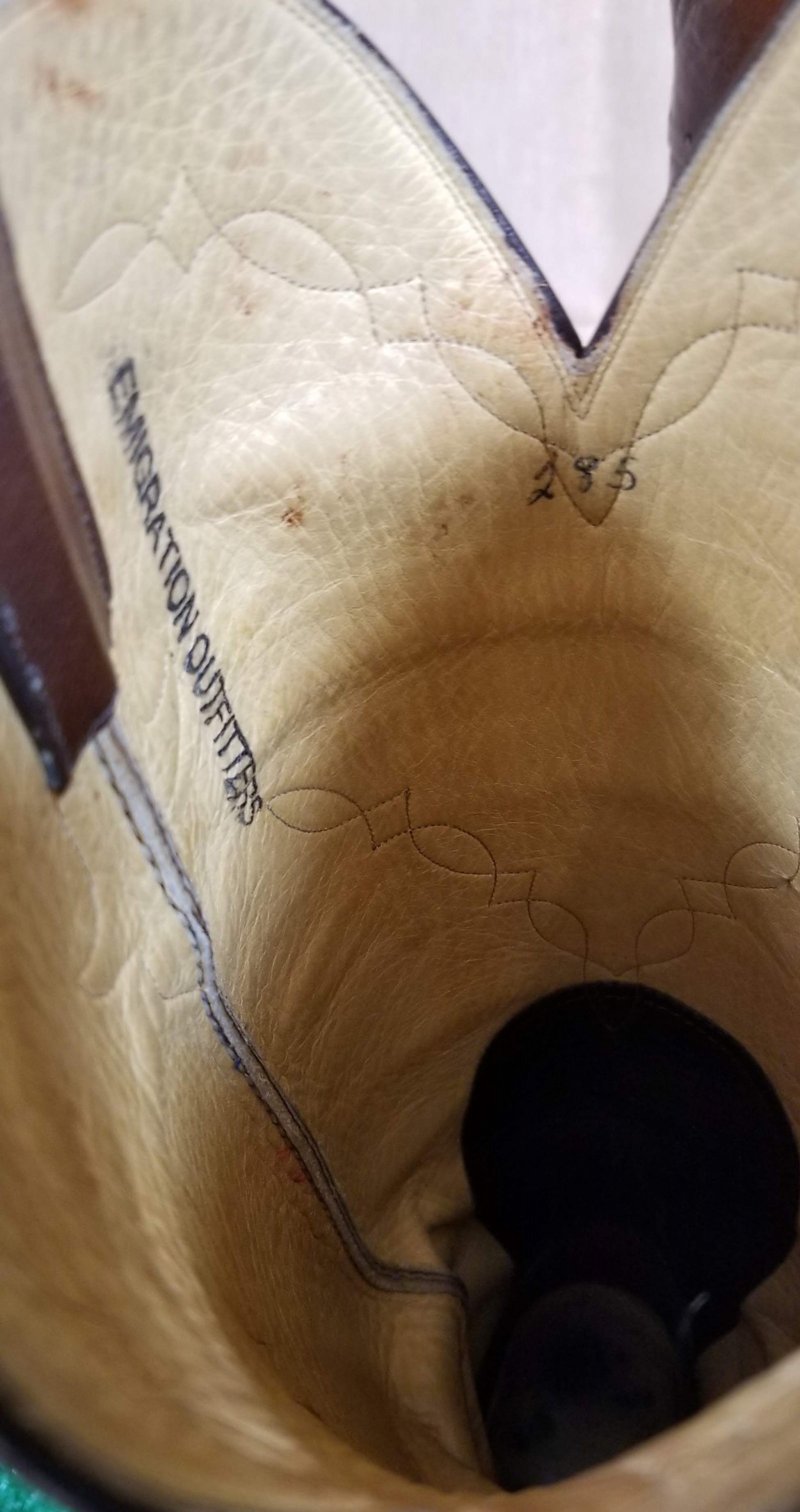 to stanley custom vintage nee high brown cowboy boots womens (13)