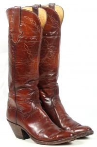 to stanley custom vintage nee high brown cowboy boots womens (2)