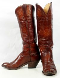 to stanley custom vintage nee high brown cowboy boots womens (9)