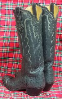 to stanley womens custom tall gray full quill ostrich cowboy western boots (2)