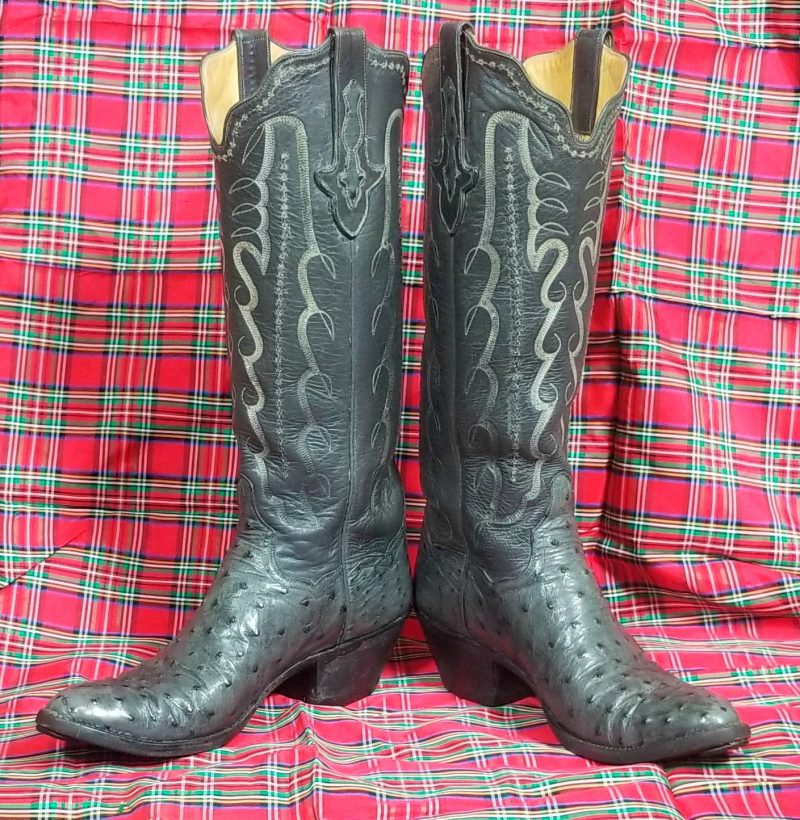 to stanley womens custom tall gray full quill ostrich cowboy western boots (5)